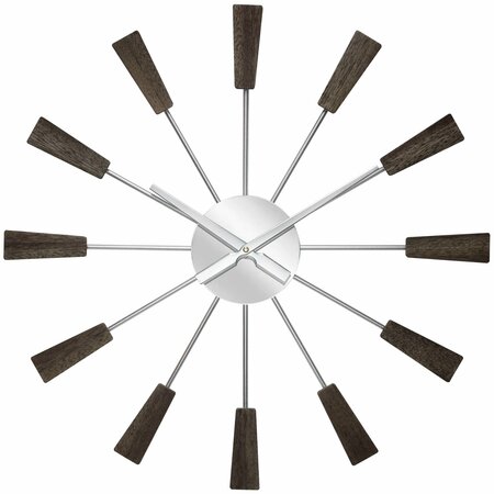 INFINITY INSTRUMENTS Vane Mid-Century Wall Clock, 23.5 in. 20321WL